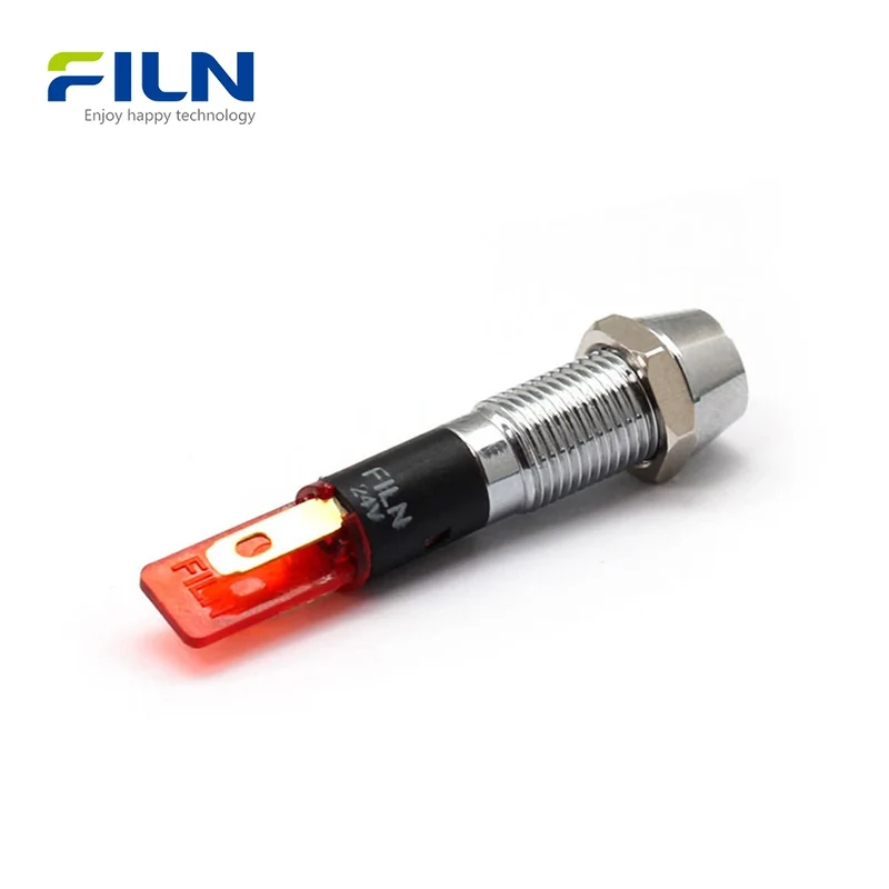 Power Indicator Light 3-380V 8mm IP67 Waterproof Panel Mount FILN