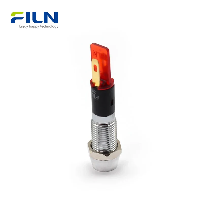 Power Indicator Light 3-380V 8mm IP67 Waterproof Panel Mount FILN