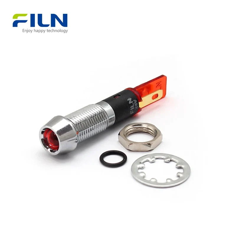 Power Indicator Light 3-380V 8mm IP67 Waterproof Panel Mount FILN