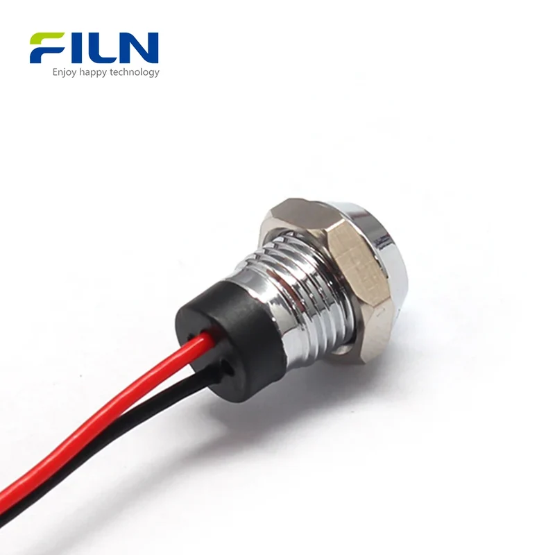 9 Volt LED Light 8mm Metal Indicator FL1M-08SW-4 IP65 Waterproof FILN