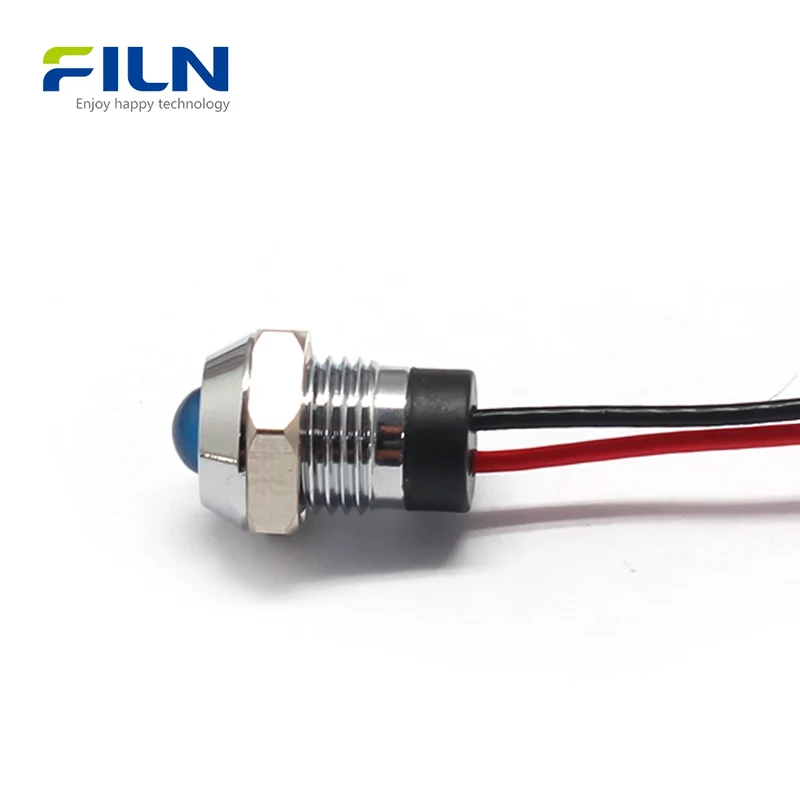 9 Volt LED Light 8mm Metal Indicator FL1M-08SW-4 IP65 Waterproof FILN