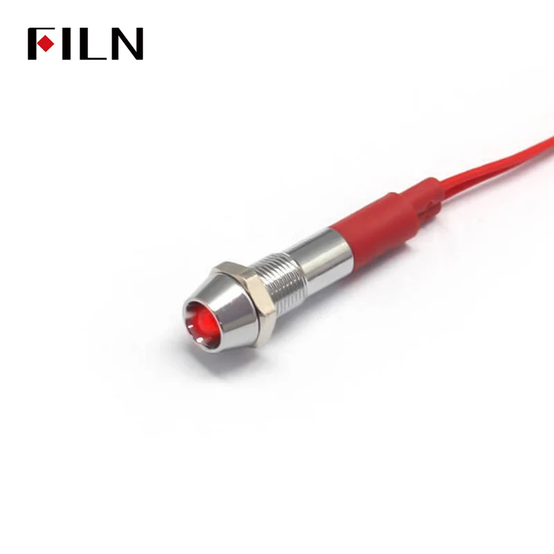 FILN 6MM 12Volt Indicator Light Concave Head Mini LED Indicator Lamp Lights