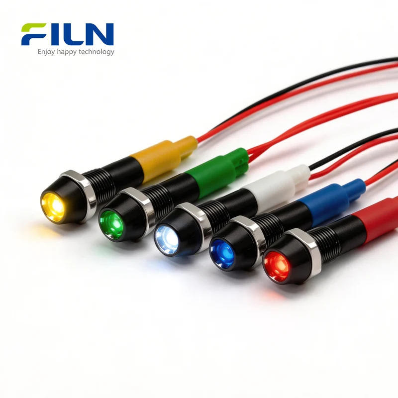 FILN 6MM 12Volt Indicator Light Concave Head Mini LED Indicator Lamp Lights
