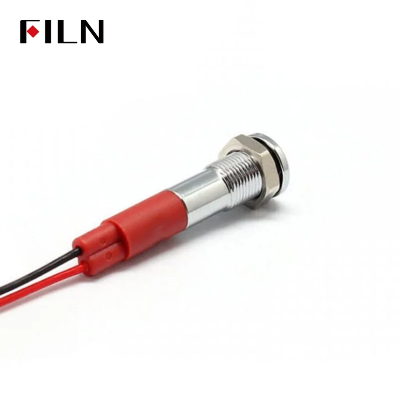 6MM Mini LED Light Indicator Pilot 12V 220V Pre-wired IP67 Metal Signal Lamp