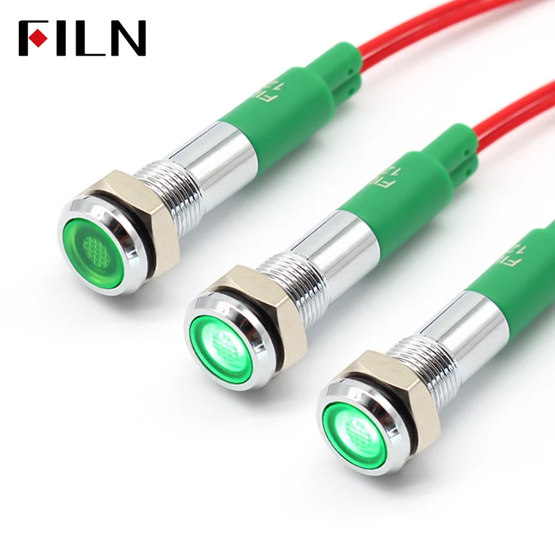 6MM Mini LED Light Indicator Pilot 12V 220V Pre-wired IP67 Metal Signal Lamp