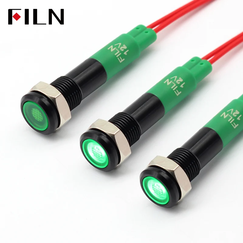 6MM Mini LED Light Indicator Pilot 12V 220V Pre-wired IP67 Metal Signal Lamp