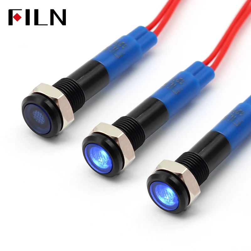 6MM Mini LED Light Indicator Pilot 12V 220V Pre-wired IP67 Metal Signal Lamp