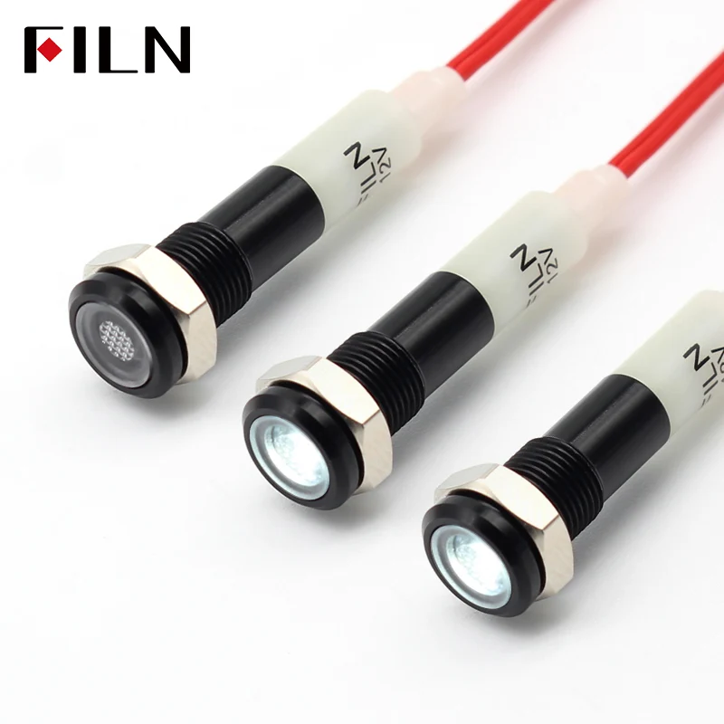 6MM Mini LED Light Indicator Pilot 12V 220V Pre-wired IP67 Metal Signal Lamp
