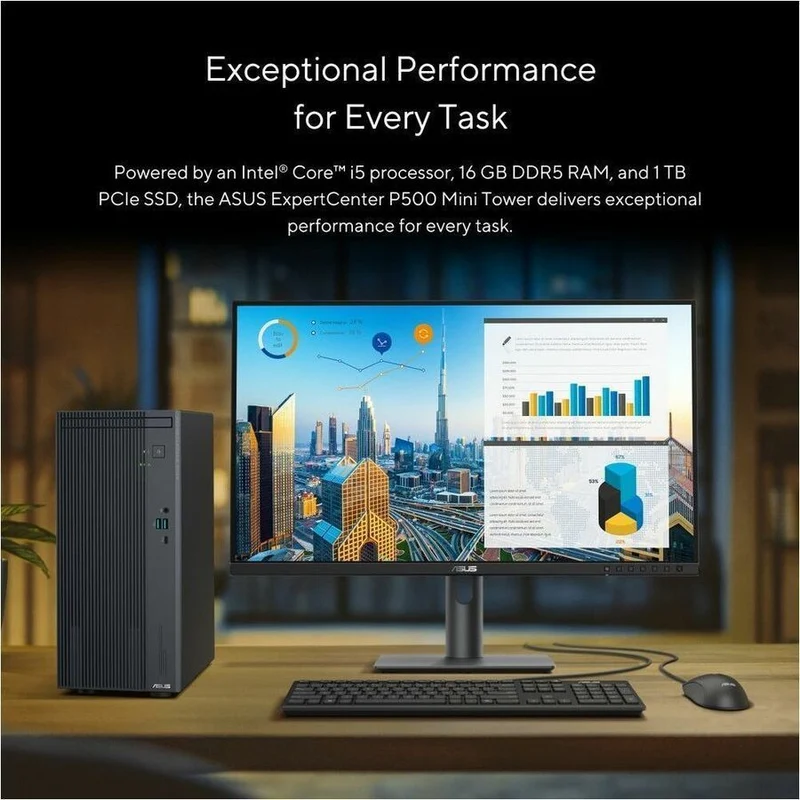 Ordinateur de bureau Asus ExpertCenter P500MVC-P51SR-CB - Intel Core i5 13e génération i5-13420H - 16 Go - SSD 1 To - Mini-tour - Gris P500MVC-P51SR-CB