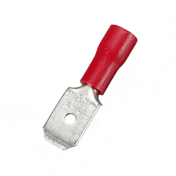 Cosses mâles rouges 4.8 mm / Lot de 100