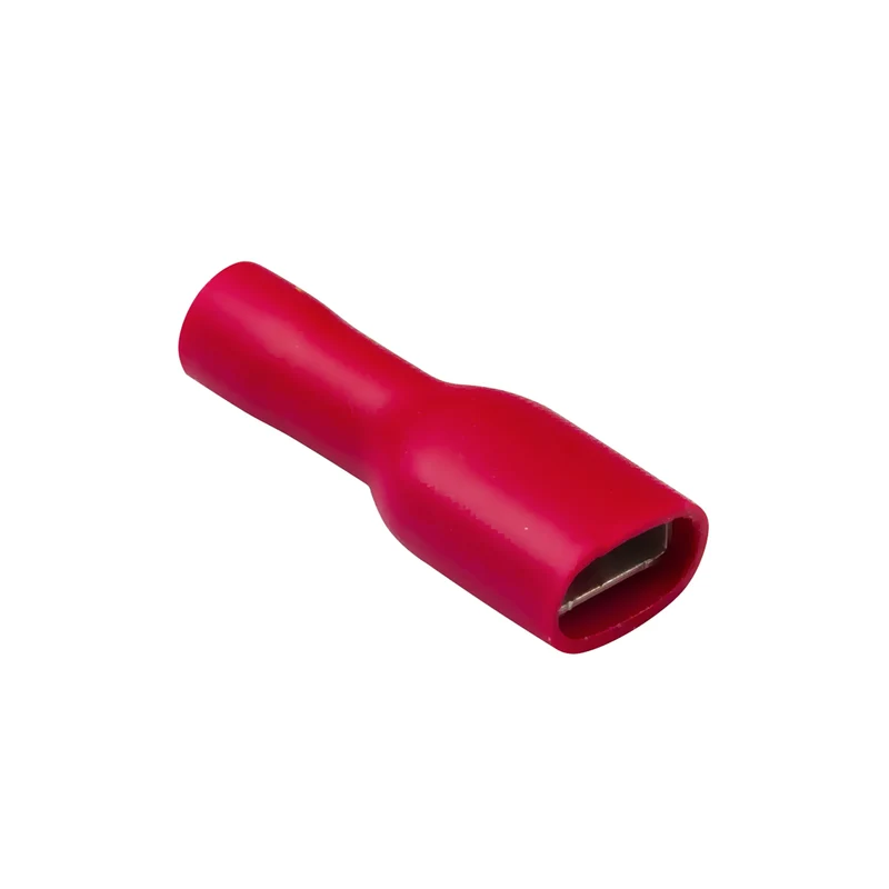 Cosses femelles entièrement isolées rouges 4.8 mm / paquet de 100