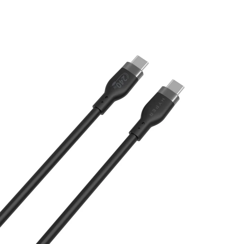 HyperJuice 240W Silicone USB-C to USB-C Cable (6ft/2m) - Black