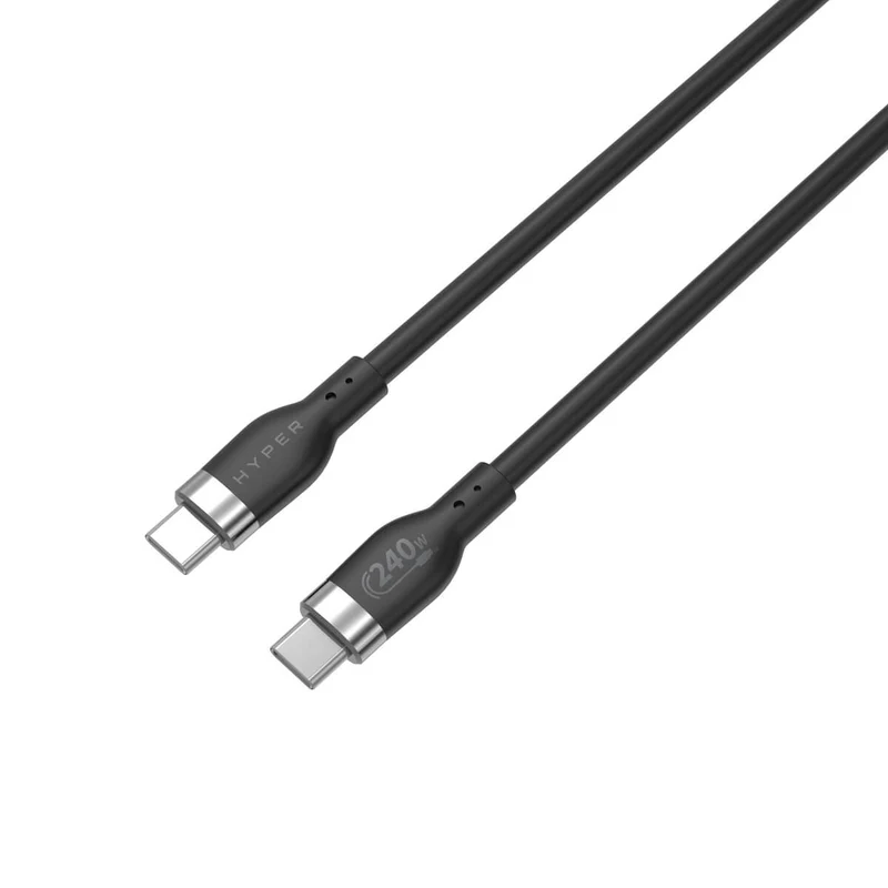 HyperJuice 240W Silicone USB-C to USB-C Cable (3ft/1m) - Black