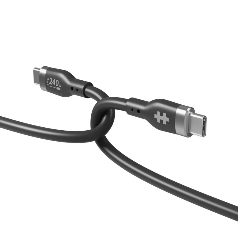 HyperJuice 240W Silicone USB-C to USB-C Cable (3ft/1m) - Black