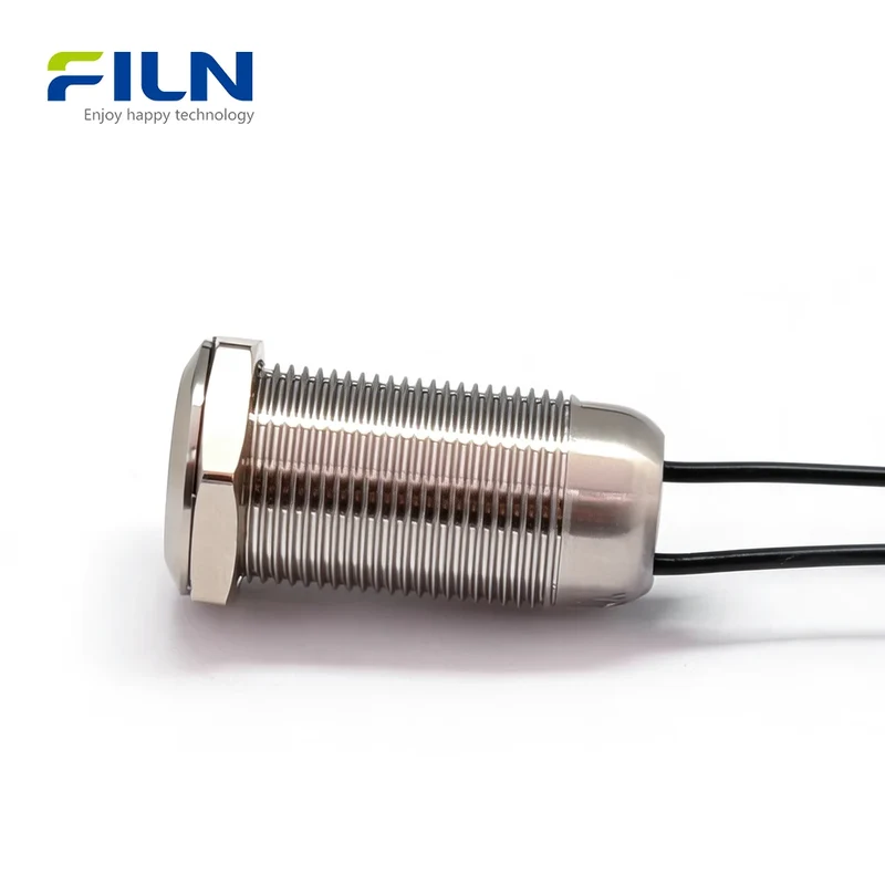 2PIN 12mm Small Switches Push Button Stainless Steel Flat Head Pre-wired IP65 FILN
