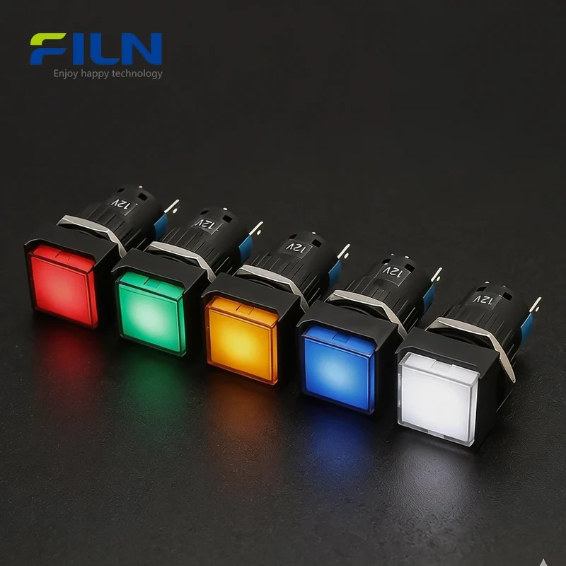 16mm Plastic 220V Pilot Lamp Red PA66 Screw Mount Pin Terminal for FILN