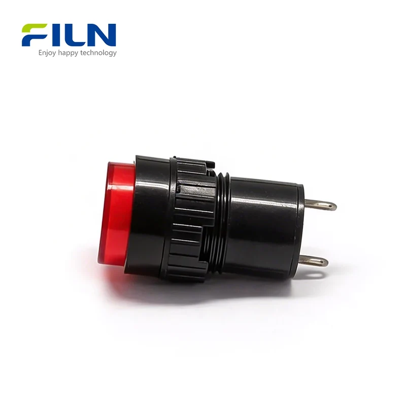 16mm Plastic 12 Volt LED Indicator Lights Pin Terminal Threaded Mount FILN