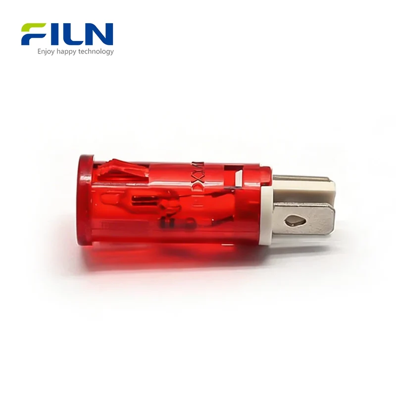 Plastic Pilot Light Electrical 12.5mm 12V 110V 220V 2-Pin Snap-in Panel Mount for FILN