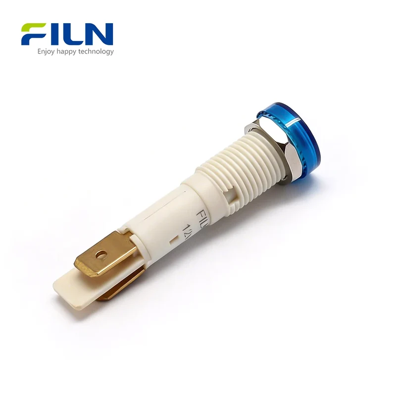 PA66 Plastic 24V LED Indicator Lamp 10mm Pin Terminal Screw Mount for Kitchen Equipment FILN