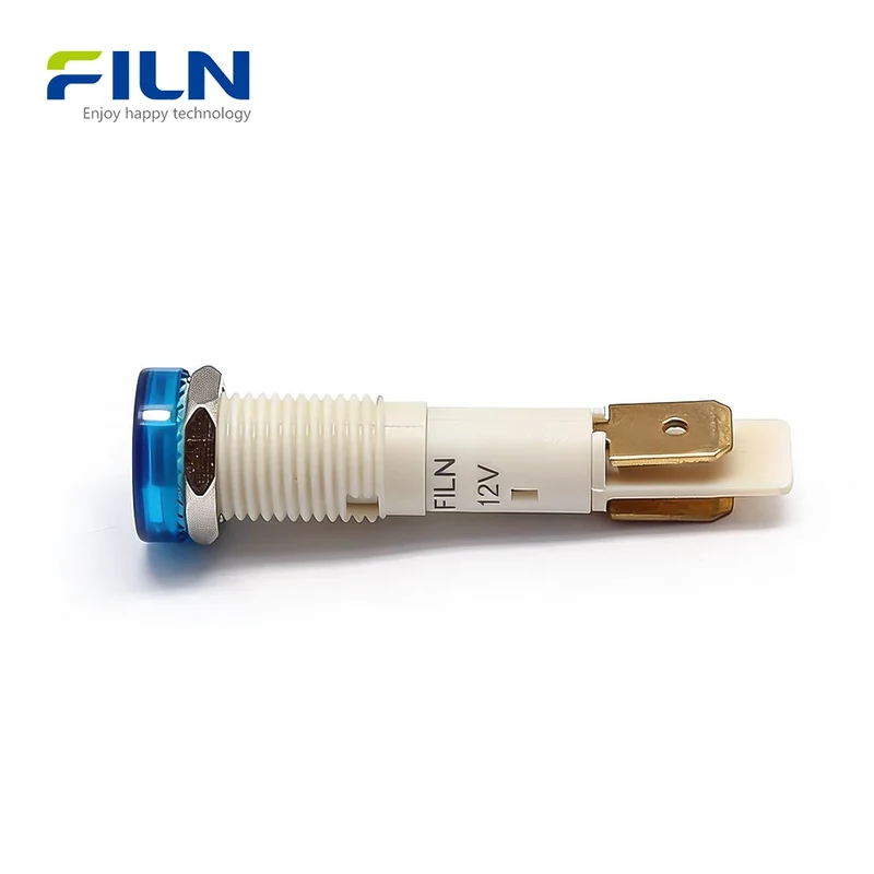 PA66 Plastic 24V LED Indicator Lamp 10mm Pin Terminal Screw Mount for Kitchen Equipment FILN