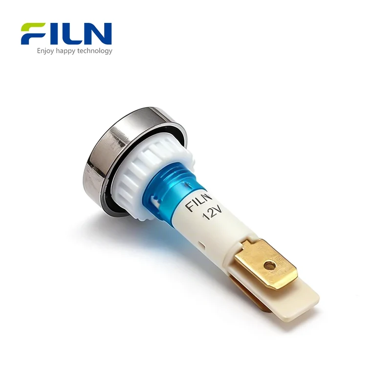 Plastic 12V Indicator Lamp 10mm PA66 Pin Terminal Screw Mount for Kitchen Equipment FILN