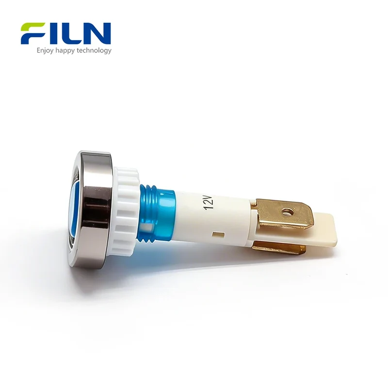 Plastic 12V Indicator Lamp 10mm PA66 Pin Terminal Screw Mount for Kitchen Equipment FILN