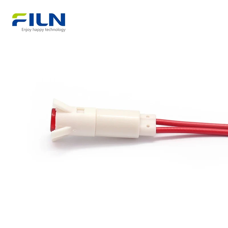 12VDC LED Light 6mm Plastic Indicator Wire Lead Snap-in for Sale FILN