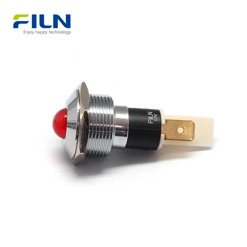5V Panel Mount LED 22mm 220V High Head Pin Terminal Signal Light FILN