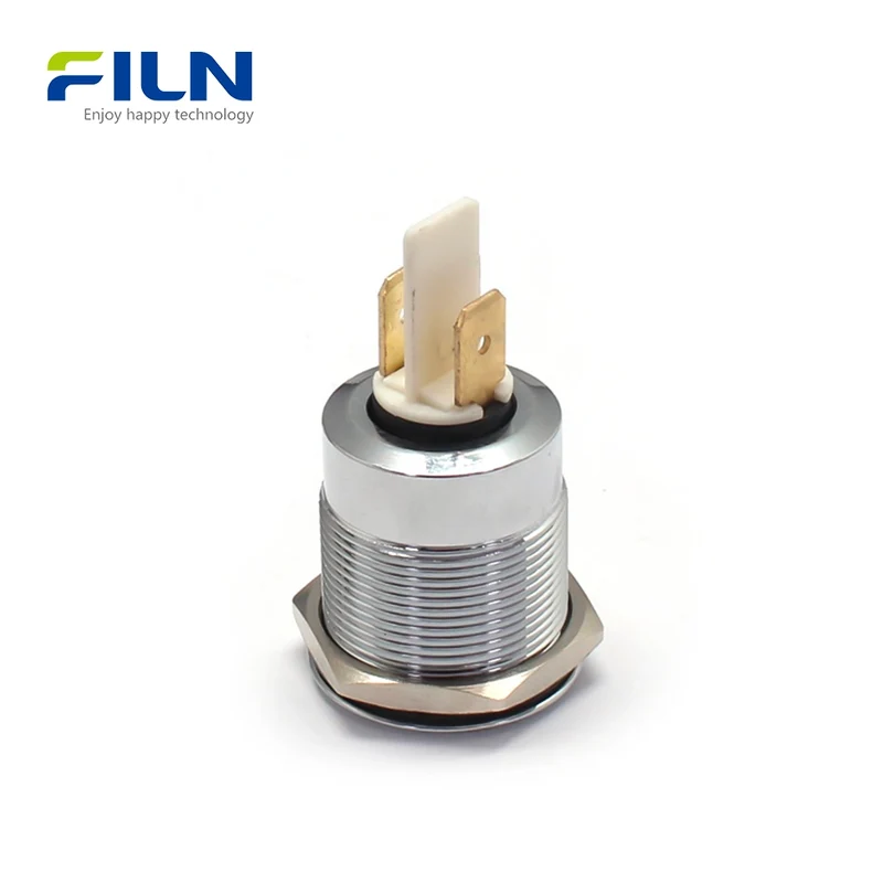 22mm Control Panel Light | 12V-220V Metal Flat Head 2-Pin LED | Industrial Signal Indicator FILN