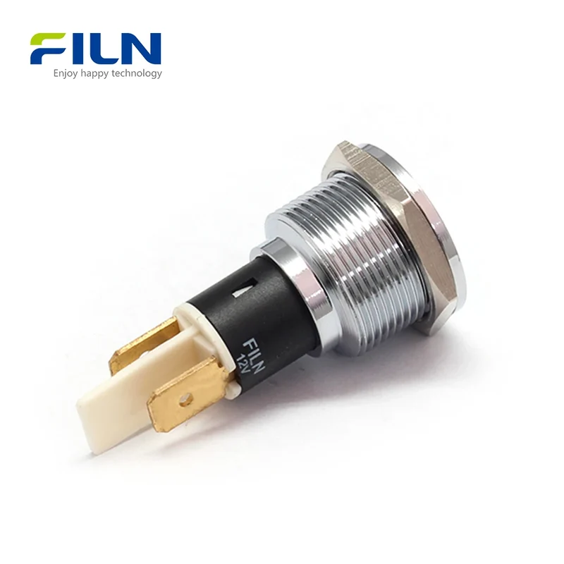 Indicating Lights 22mm Metal Flat Head 2-Pin Terminal 12V 220V FILN