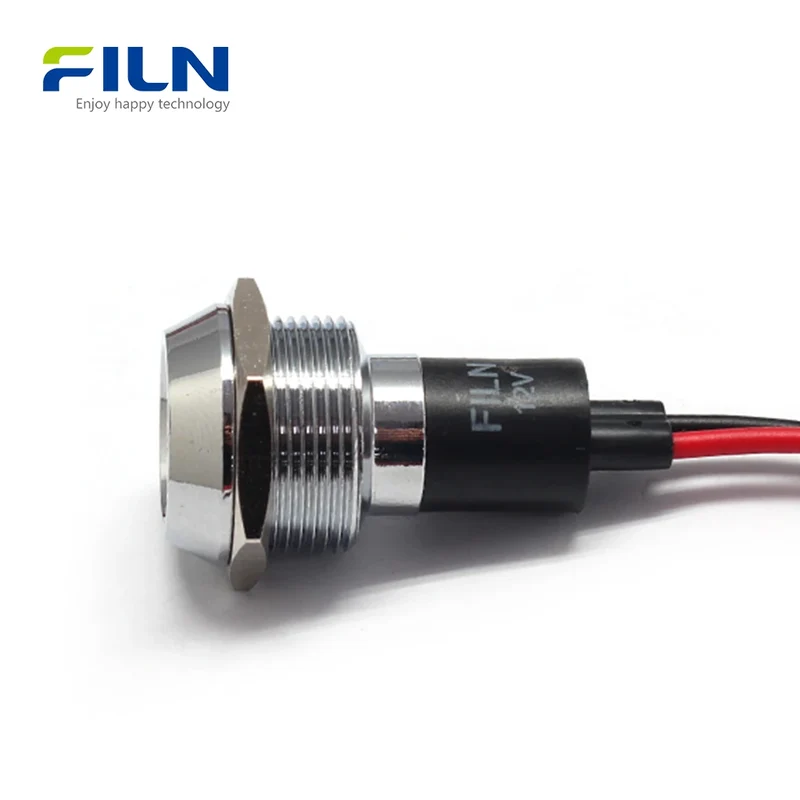 LED Light Panel 12V Indicator 22mm Concave Head Pre-wired Signal Lamp FILN