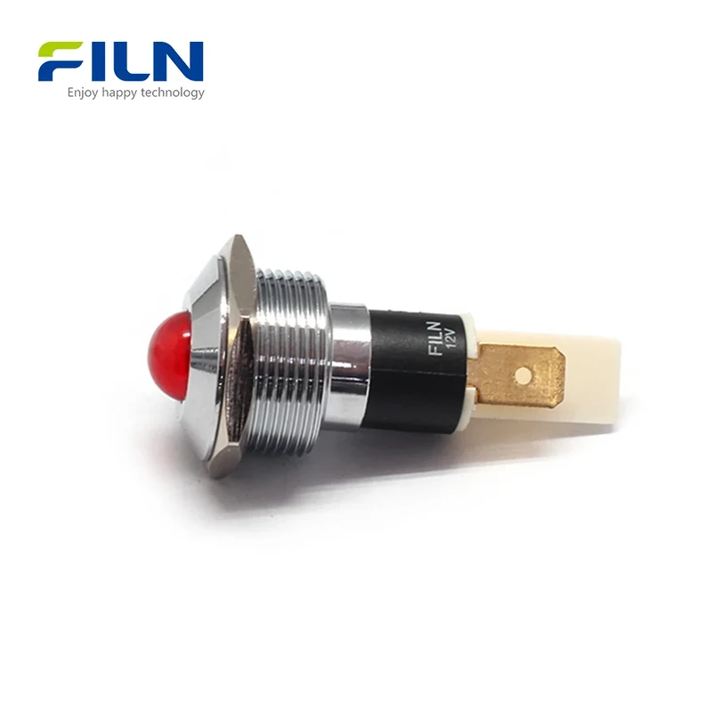 Panel Light Indicator 19mm Metal High Head 2-PIN Plug 12V 110V 220V FILN