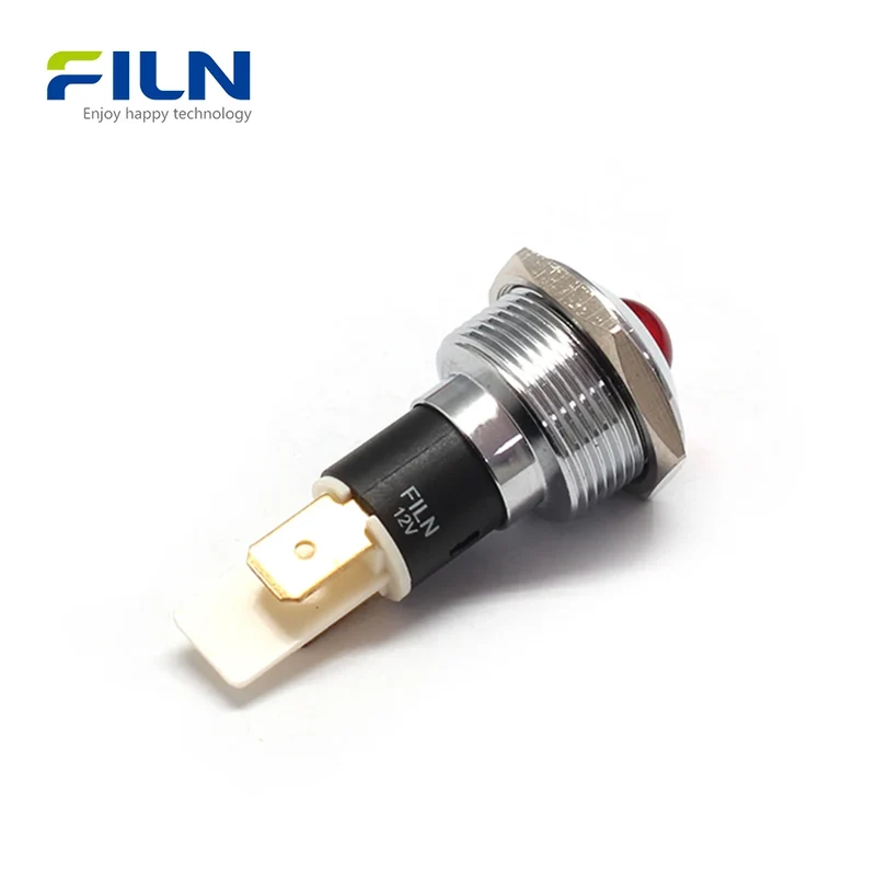 Panel Light Indicator 19mm Metal High Head 2-PIN Plug 12V 110V 220V FILN