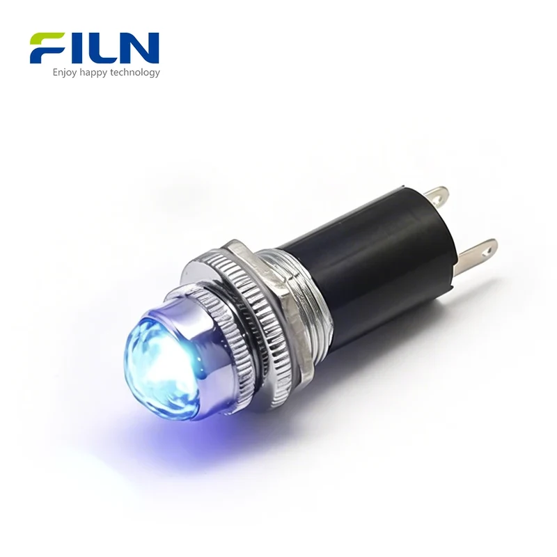 Diamond Head LED Indicator Lamp 12V 220V Pin Type Screw Mount Industrial 16mm Plastic Signal FILN
