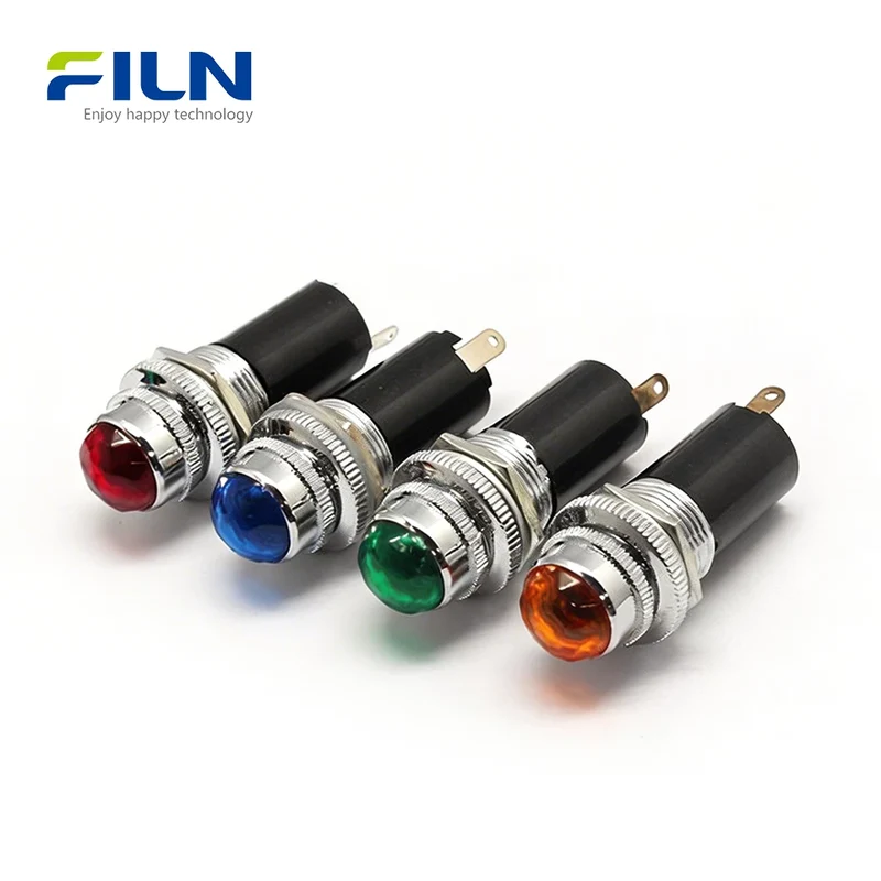 Diamond Head LED Indicator Lamp 12V 220V Pin Type Screw Mount Industrial 16mm Plastic Signal FILN