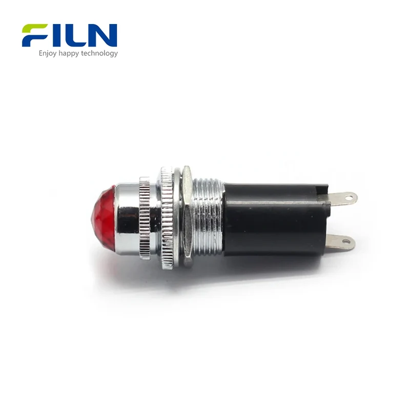 Diamond Head LED Indicator Lamp 12V 220V Pin Type Screw Mount Industrial 16mm Plastic Signal FILN