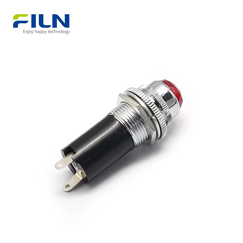 Diamond Head LED Indicator Lamp 12V 220V Pin Type Screw Mount Industrial 16mm Plastic Signal FILN