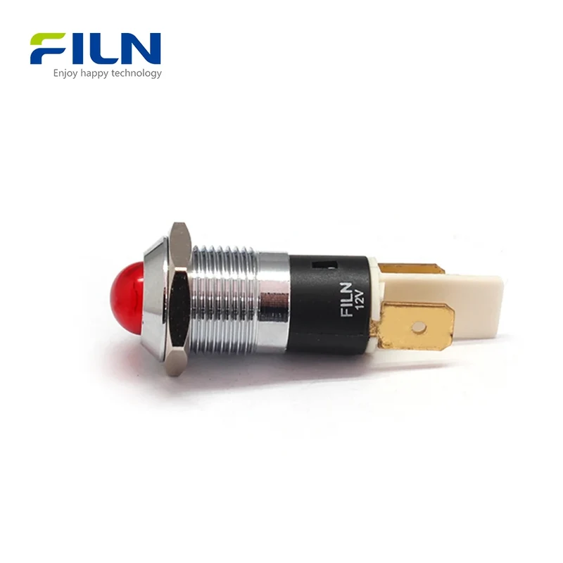 14mm Light Indication Metal LED Light 12V 220V High Head Pin Indicator FILN
