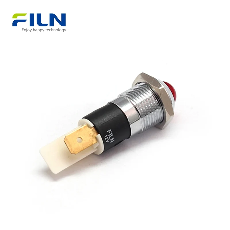 14mm Light Indication Metal LED Light 12V 220V High Head Pin Indicator FILN