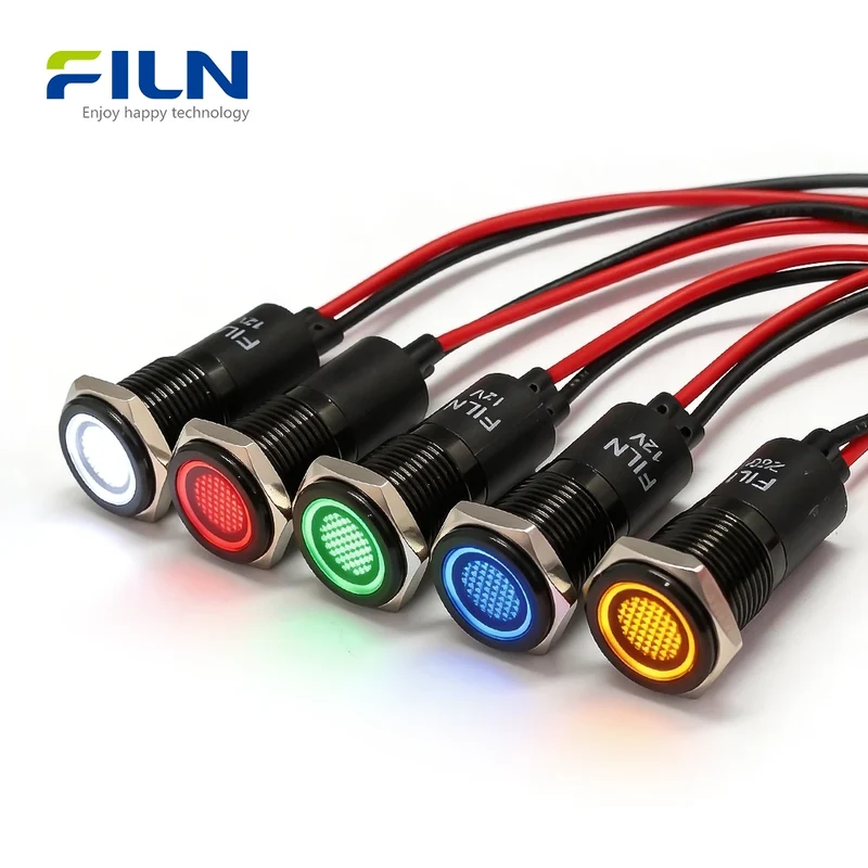 Signal Indicator Light with wire Metal Indicator Lamp IP67 Waterproof LED for Medical & Marine FILN