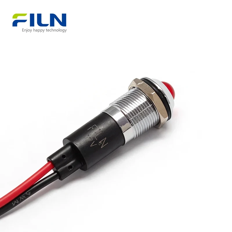 12mm Panel Mount Indicator Lights IP67 Waterproof LED Signal Lamp for Industrial & Marine FILN