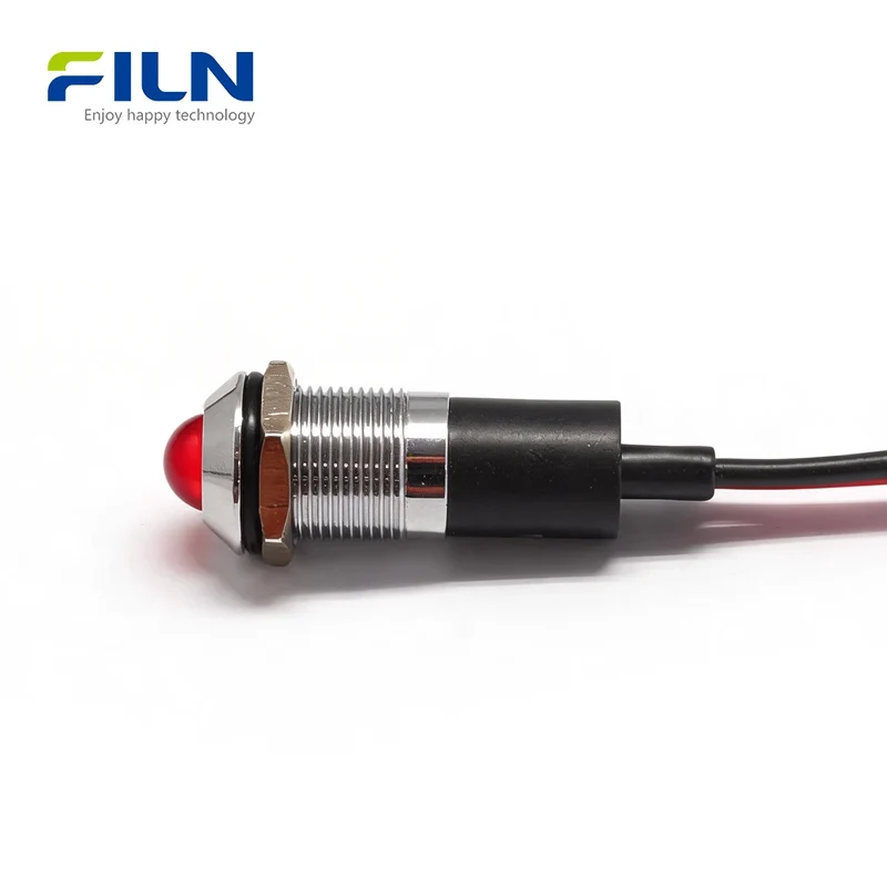 12mm Panel Mount Indicator Lights IP67 Waterproof LED Signal Lamp for Industrial & Marine FILN