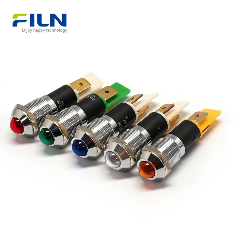 120VAC Indicator Light 12mm 3V-220V Metal High Head Pilot Lamp FILN