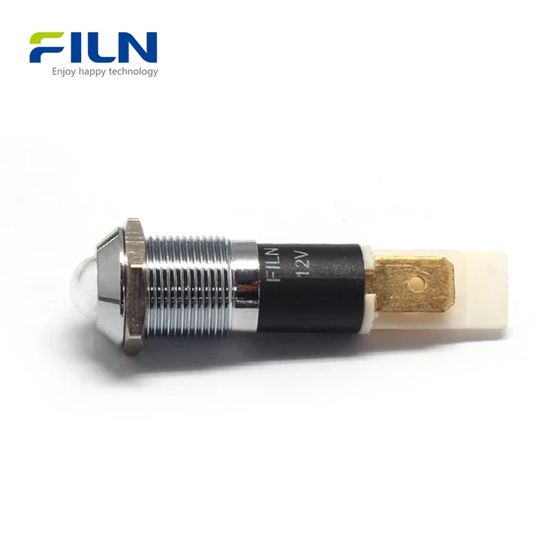120VAC Indicator Light 12mm 3V-220V Metal High Head Pilot Lamp FILN