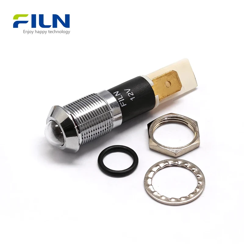 120VAC Indicator Light 12mm 3V-220V Metal High Head Pilot Lamp FILN