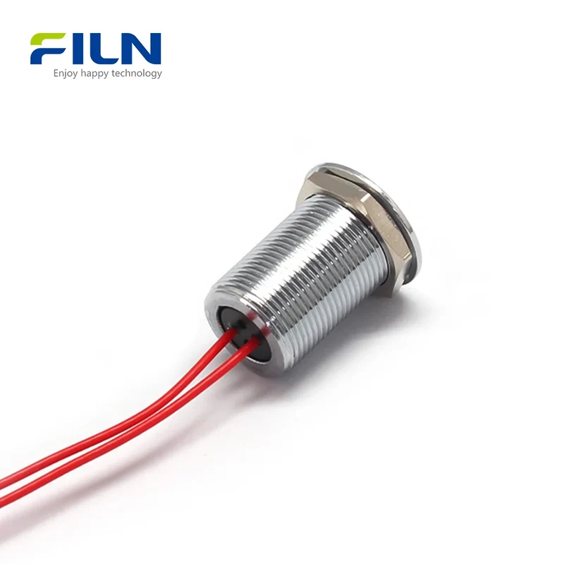 LED Indicator Light 220V 12mm IP67 Waterproof Metal Signal Lamp for CNC & Marine FILN