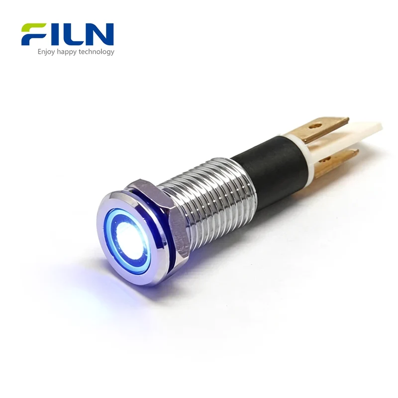 Lamp Indicator Light 10mm 3V-380V IP67 Waterproof LED Signal for CNC & Marine FILN