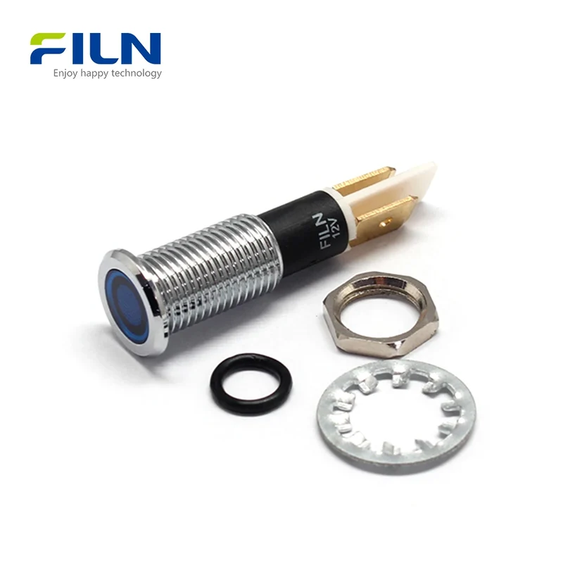Lamp Indicator Light 10mm 3V-380V IP67 Waterproof LED Signal for CNC & Marine FILN