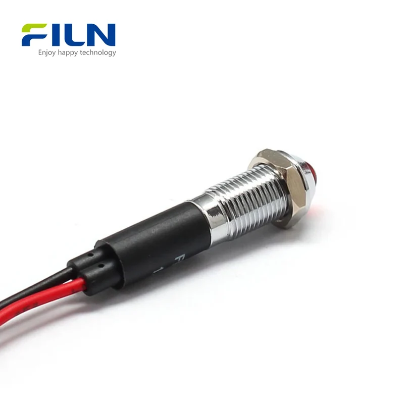 12V Indicator Light 8mm Panel Mount IP67 Waterproof for CNC FILN