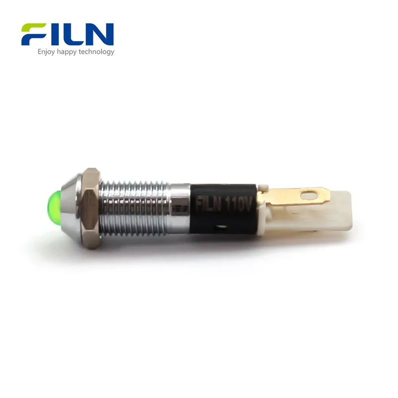 Machine Indicator Lights 8mm Metal IP67 Panel Mount 12-380V FILN